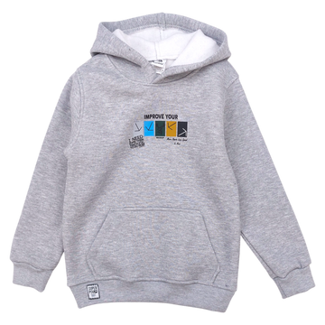 Isolierter Hoodie für Jungen, aschgrau, Poyraz 70007-271124-37