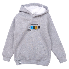 Isolierter Hoodie für Jungen, aschgrau, Poyraz 70007-271124-37
