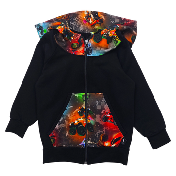 Schwarzes Jungen-Sweatshirt mit Reißverschluss „Cars“ Style Kids 88258-61224-14
