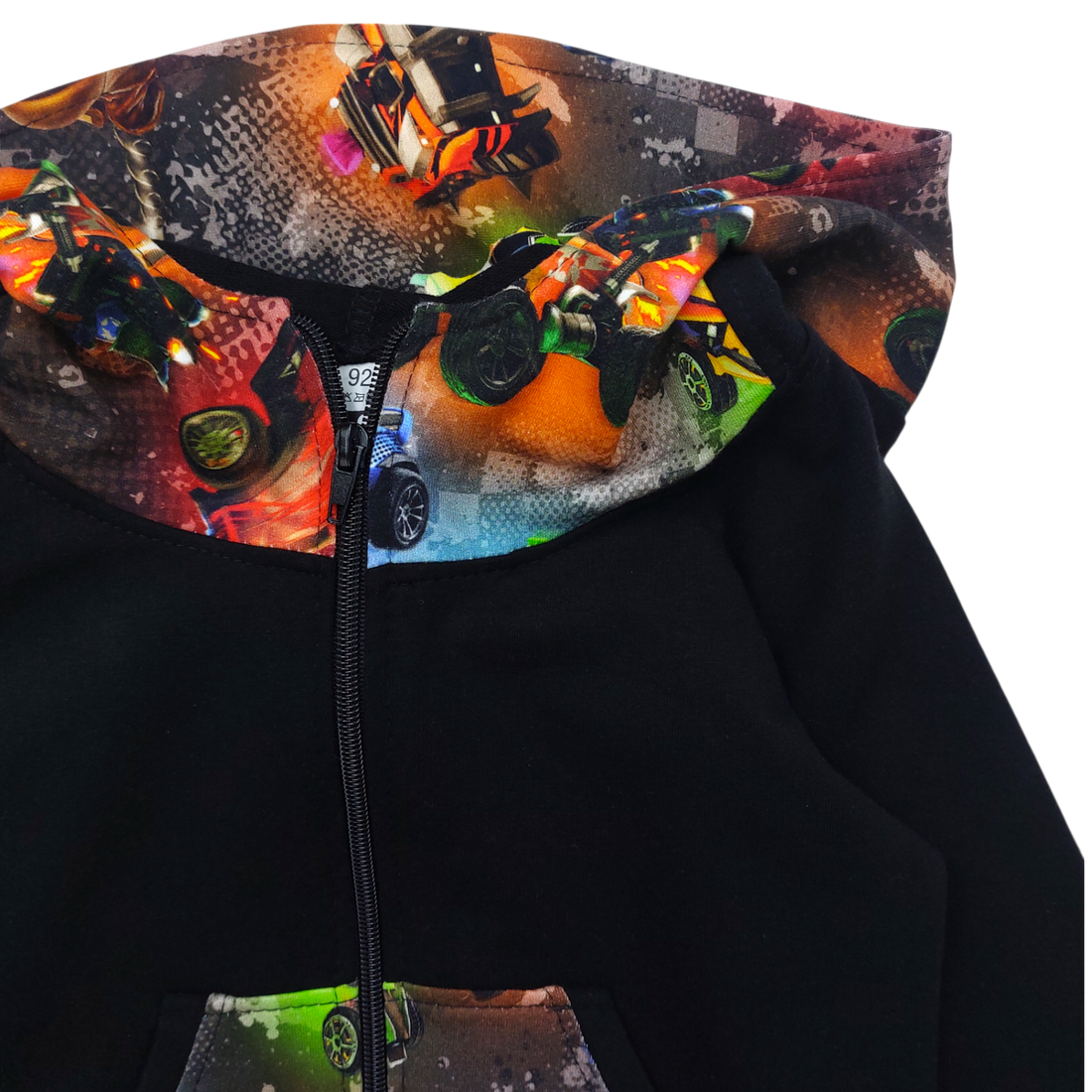 Schwarzes Jungen-Sweatshirt mit Reißverschluss „Cars“ Style Kids 88258-61224-14