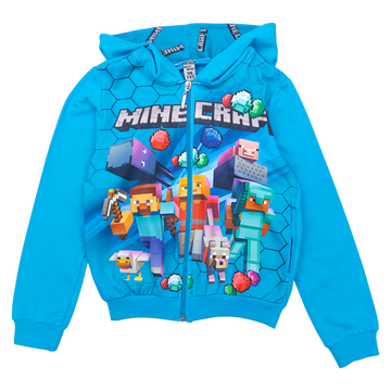 Jungen-Kapuzensweatshirt mit Reißverschluss, türkis, Muko Kids 89355-61224-44