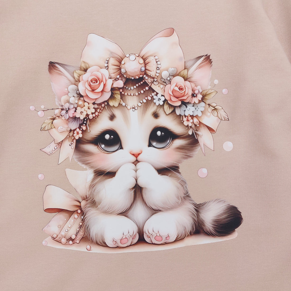 Kätzchenkleid mit Blasen für Mädchen, beige, Guliwerkids 12997-161224-1