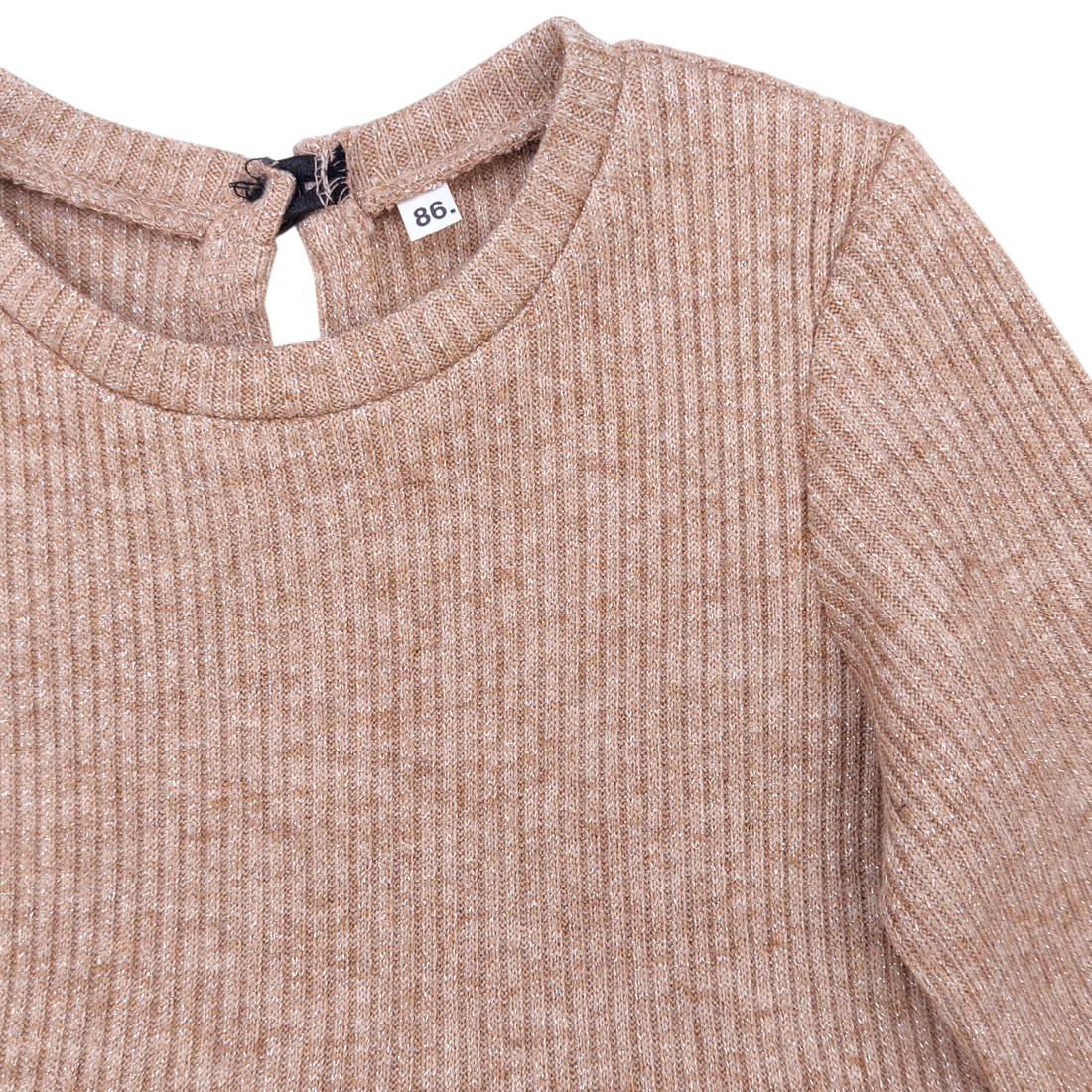 Mädchen-Pulloverkleid mit Bombermuster, beige, Guliwerkids 12998-161224-1