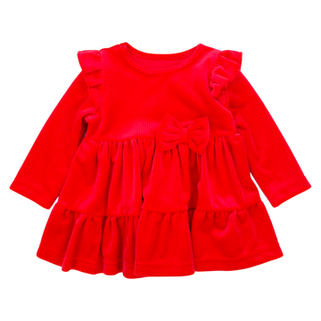 Rotes Samtkleid für Mädchen Mona 132-161224-14