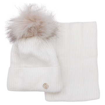 Set Mütze mit Snood für Mädchen, creme Grans K-33-151124-28