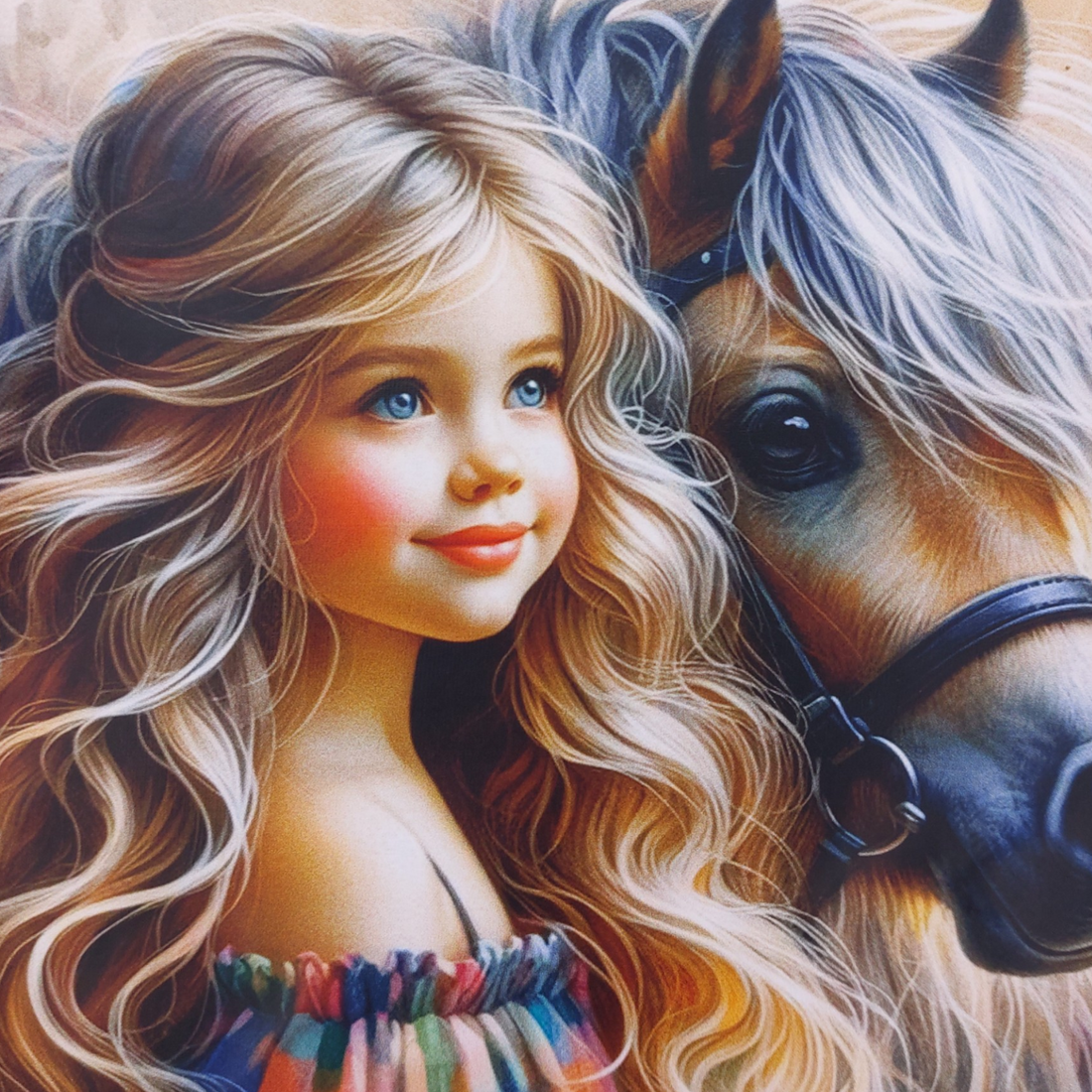 Baumwollbluse mit Pferd für Mädchen, rosa Your Word 5462-7125-40