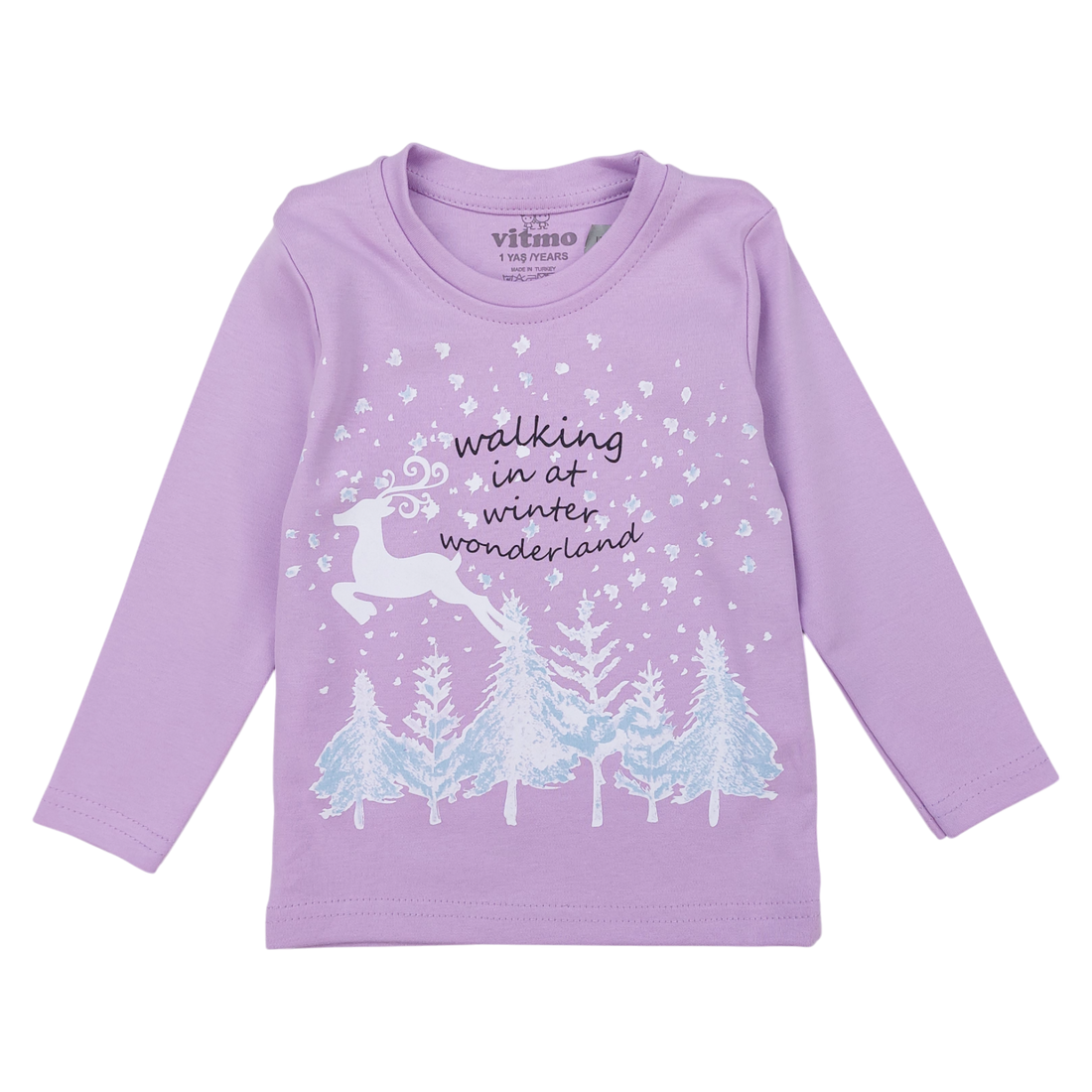 Weihnachts-Rentier-Pyjama für Mädchen, lila, Vitmo 36056-271124-20