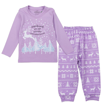 Weihnachts-Rentier-Pyjama für Mädchen, lila, Vitmo 36056-271124-20