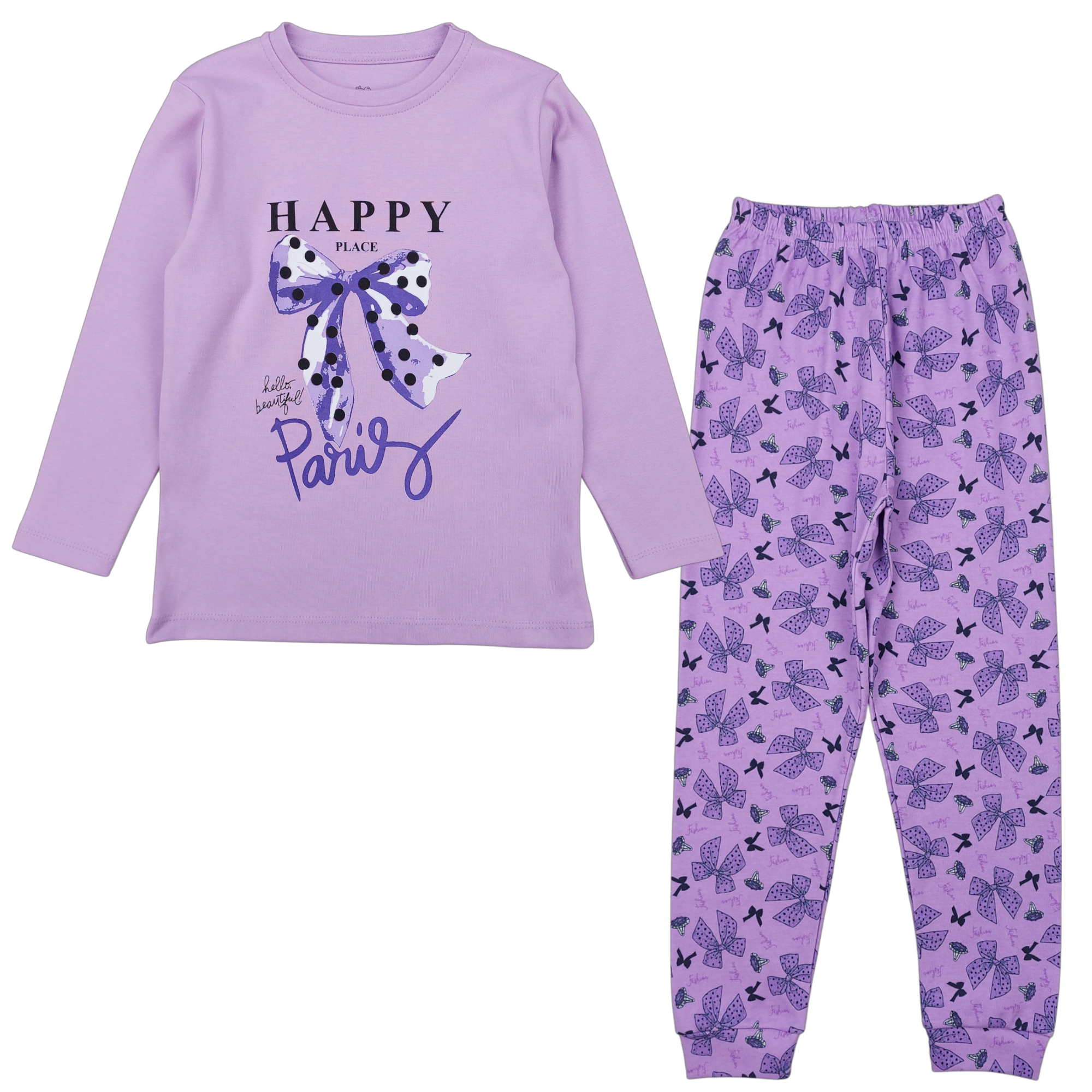 Lilafarbener Mädchenpyjama mit Schleife Vitmo 42573-271124-20