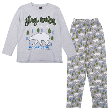 Jungen-Weihnachtsbaum-Pyjama, Asche, Vitmo 26873-271124-37