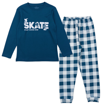 Jungen-Skate-Pyjama, Seeblau, Vitmo 49589-271124-34
