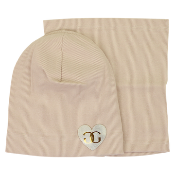 Mädchen Mütze und Schal Set capucino Gracek 2027-11-7325-7