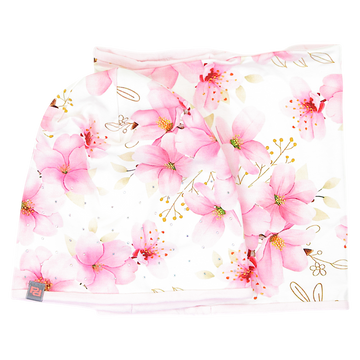 Mütze und Schal Set mit Blumen für Mädchen, fuchsia Panek 2028-11-7325-21