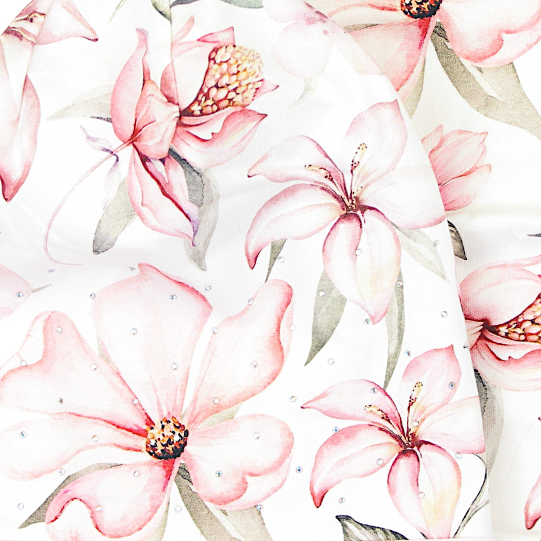 Set aus Mütze und Schal mit mädchenhaften Blumen, rosa Panek 2028-11-7325-40