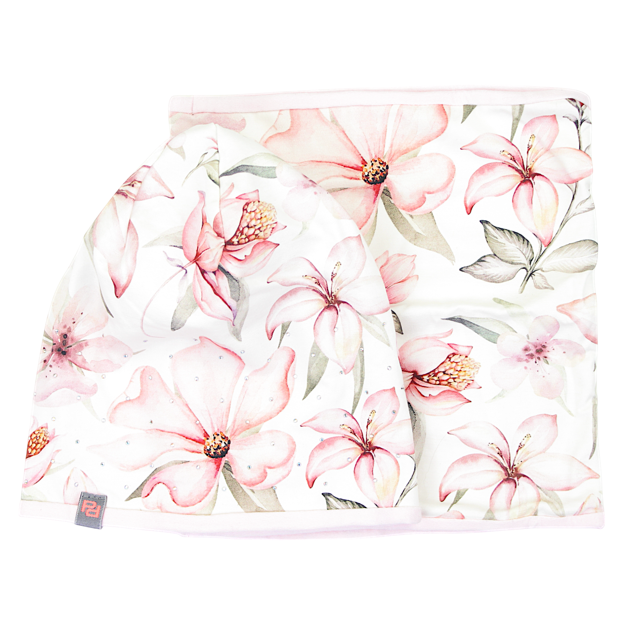 Set aus Mütze und Schal mit mädchenhaften Blumen, rosa Panek 2028-11-7325-40