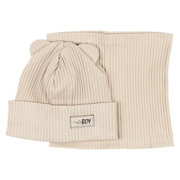Jungen-Mütze- und Schal-Set, beige, Guliwerkids 2032-17-14325-1