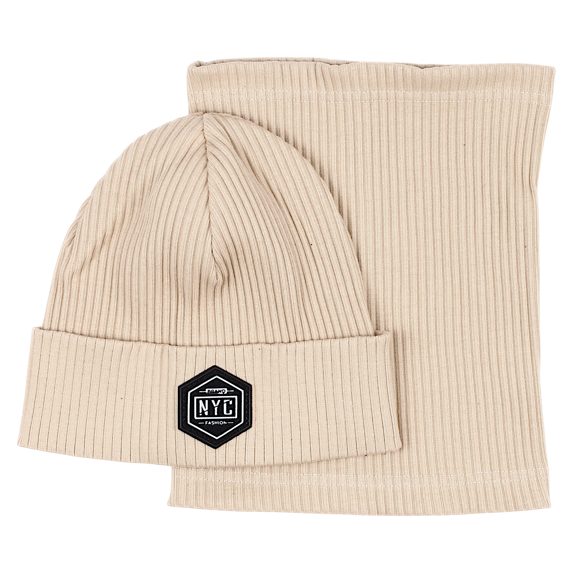 Jungen-Mütze- und Schal-Set, beige, Guliwerkids 2033-17-14325-1