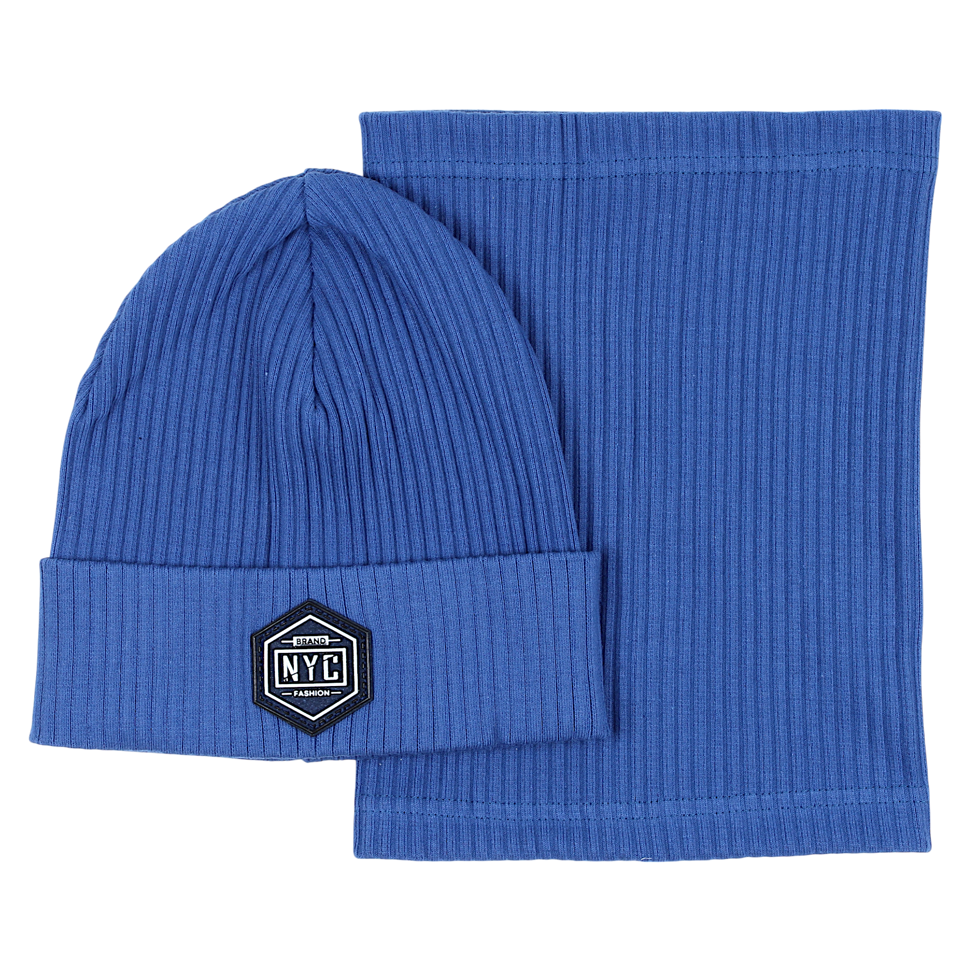 Blaues Mütze- und Schal-Set für Jungen Guliwerkids 2033-17-14325-35