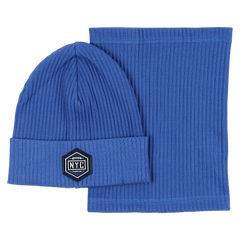 Blaues Mütze- und Schal-Set für Jungen Guliwerkids 2033-17-14325-35