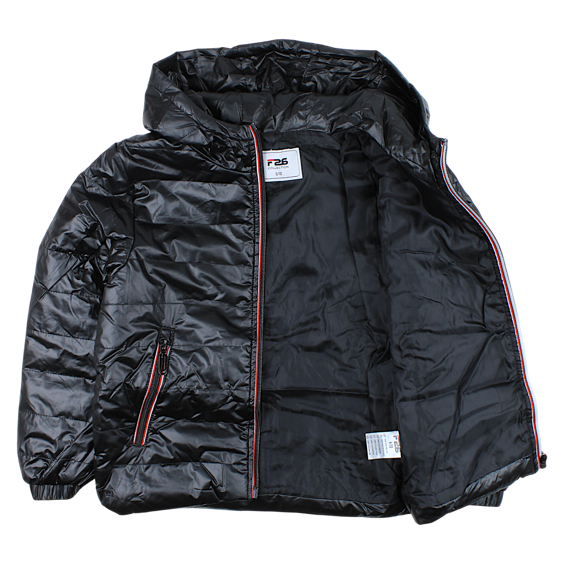 Jungen Stepp-Übergangsjacke mit Reißverschluss, schwarz F26 2034-17-14325-13