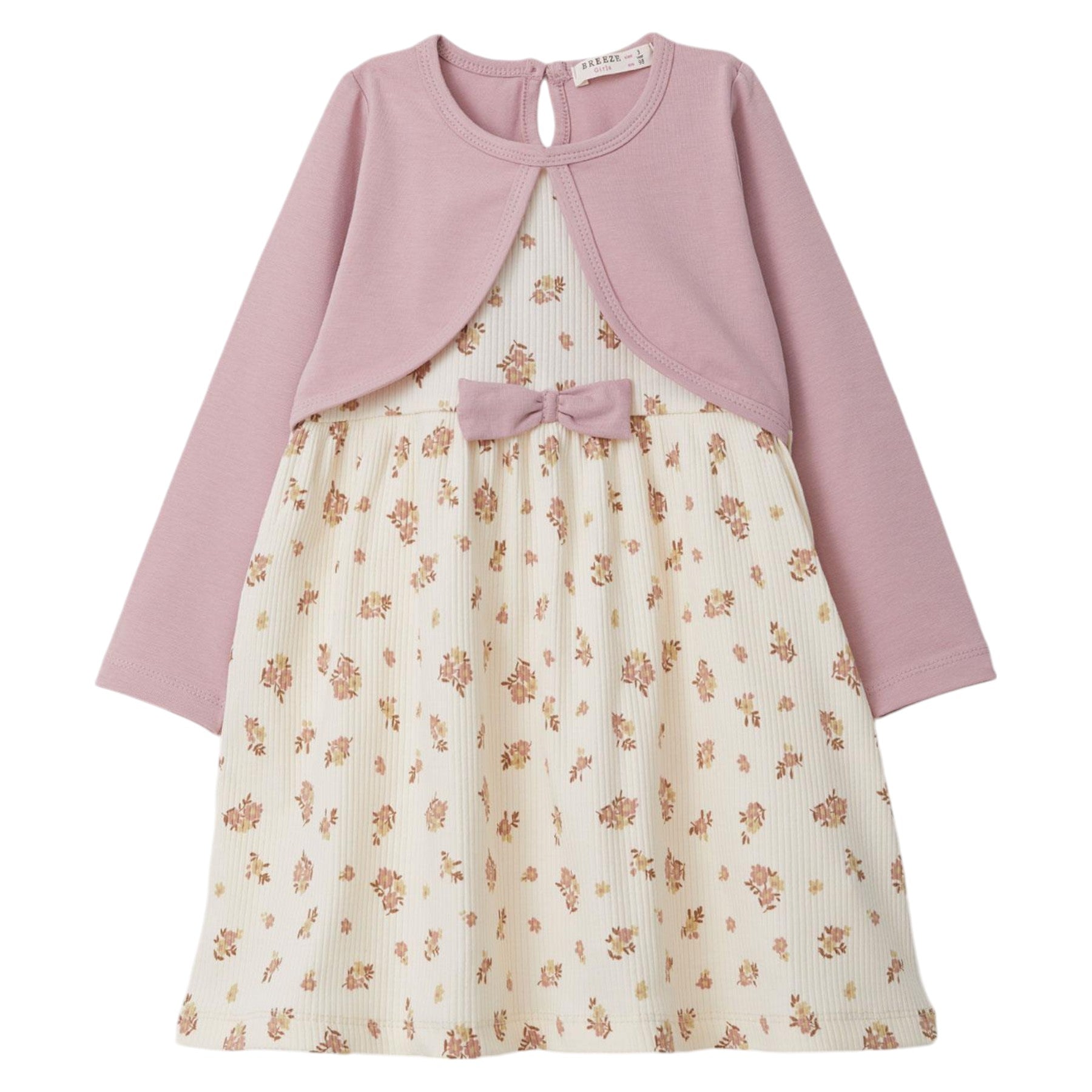 Lila gestreiftes Baumwollkleid für Mädchen Breeze 20609-30924