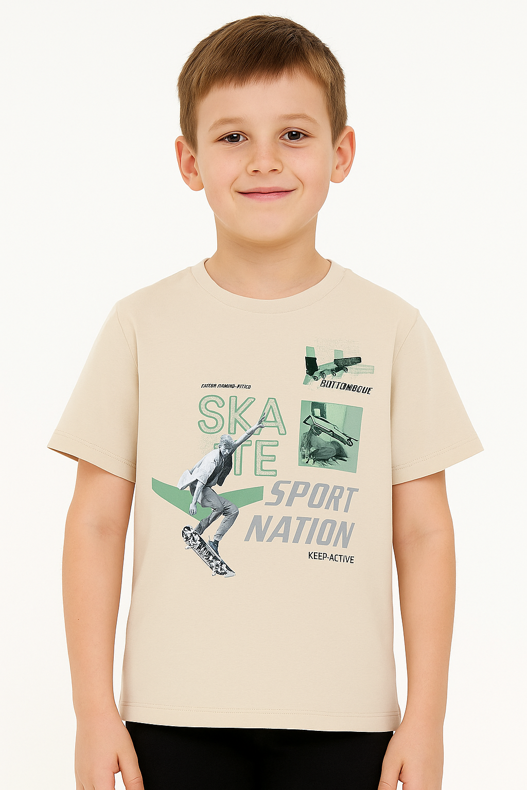 Skate-T-Shirt für Jungen Beige Breeze 20981-9725