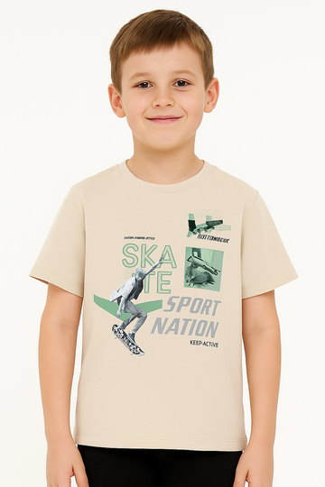 Skate-T-Shirt für Jungen Beige Breeze 20981-9725