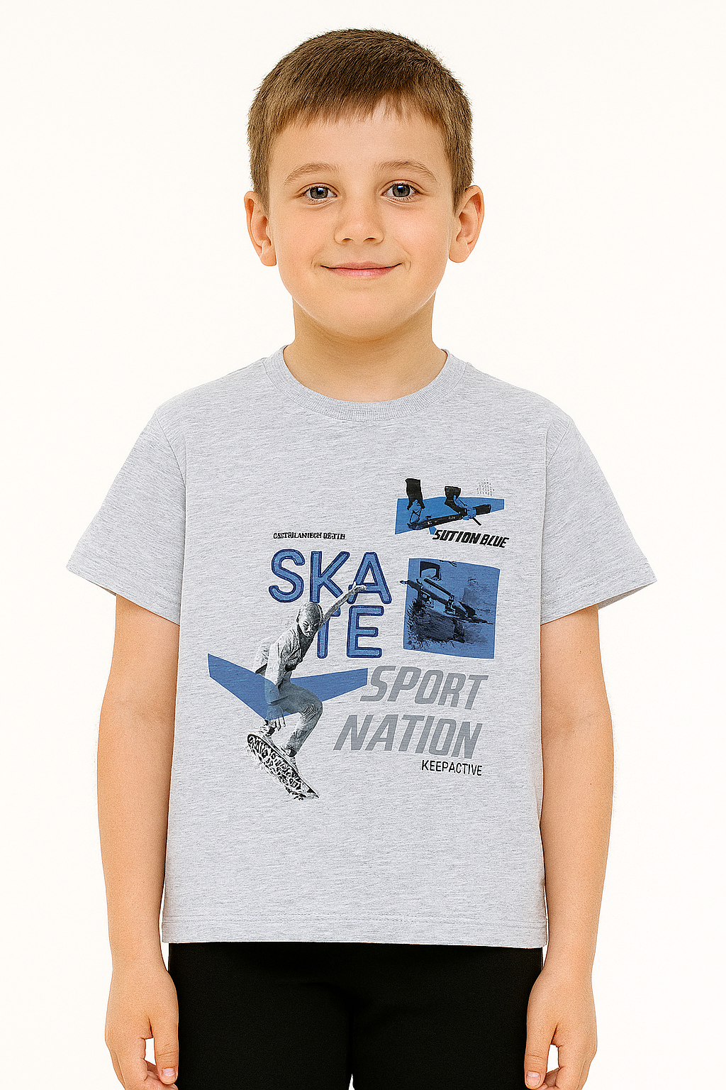 Jungen Skate T-Shirt, aschbraun, Breeze 20981-9725