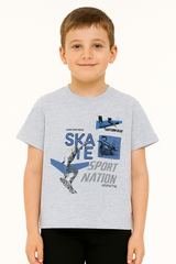 Jungen Skate T-Shirt, aschbraun, Breeze 20981-9725