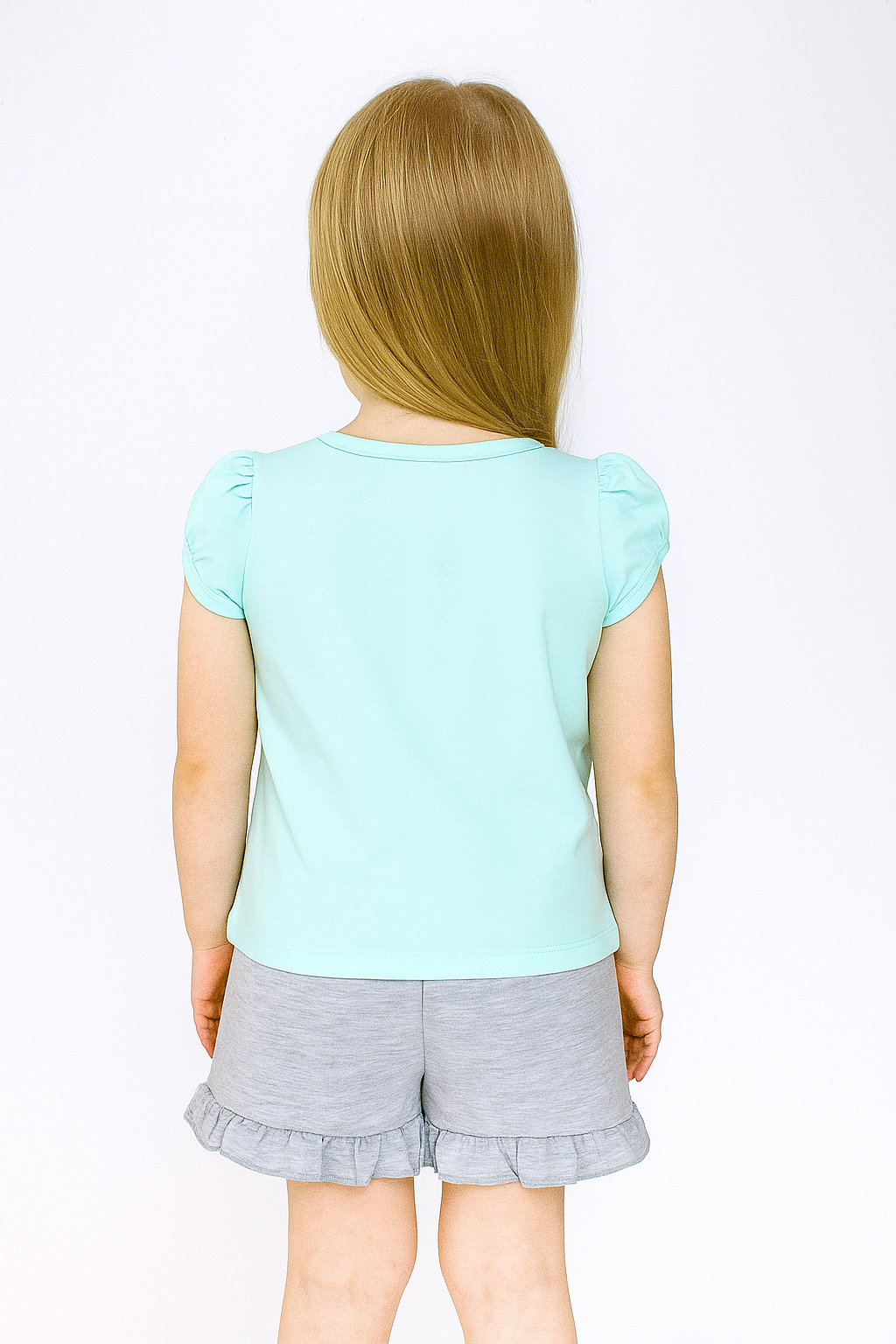 Mädchen-Set mit geblümten Shorts, Mint Breeze 21728-17625-32