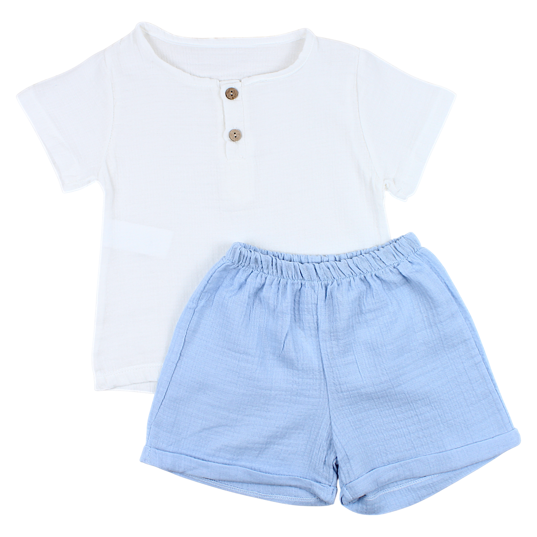 Musselin-Set für Jungen blau Ecra bebe 2202-15425-35