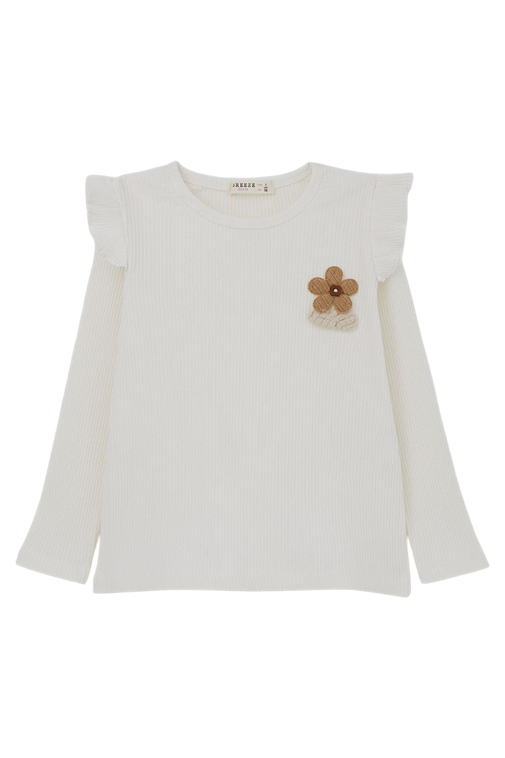 Mädchenbluse mit Blumenstreifen, cremefarben, Modell Breeze 22096-20825