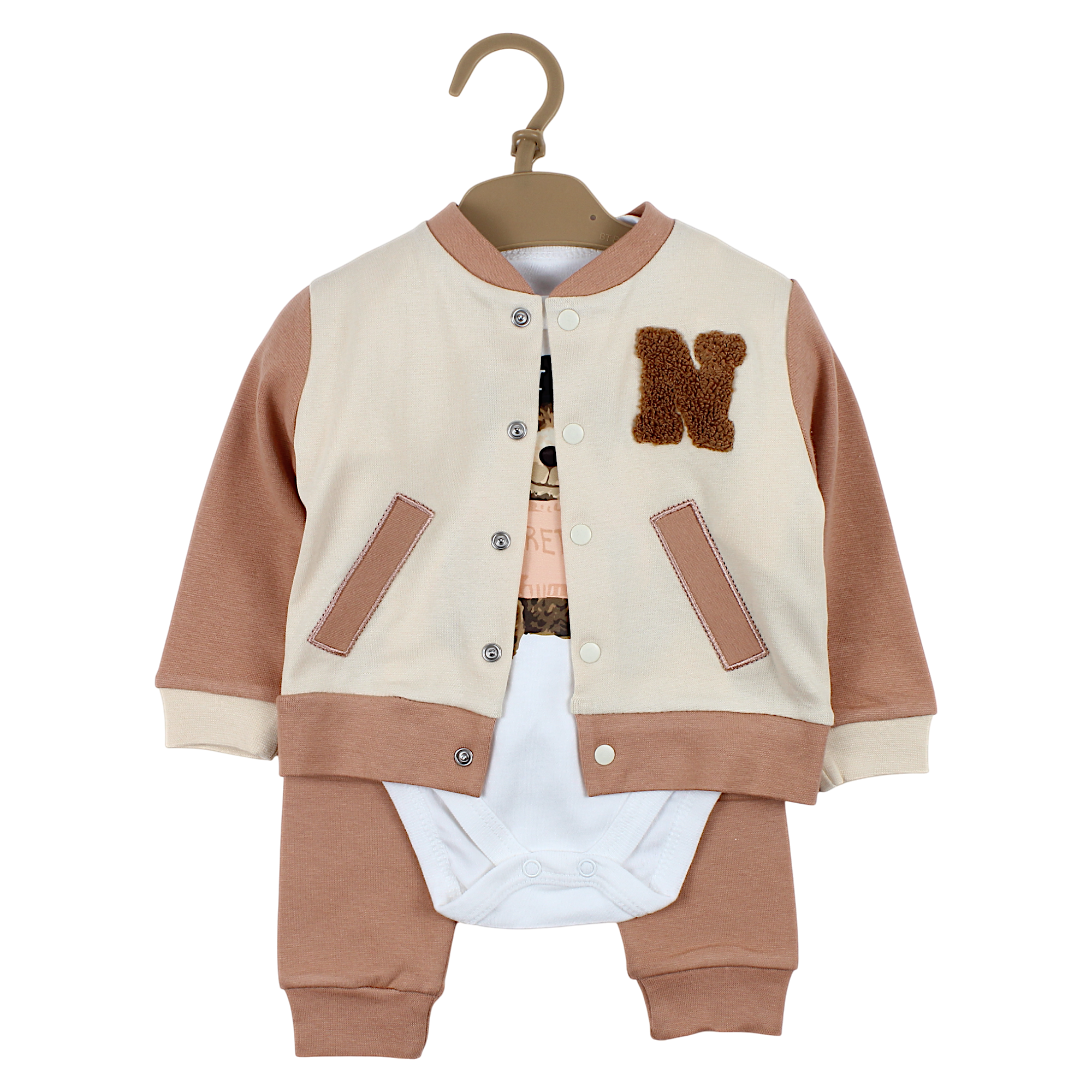 Set mit Teddybär-Body für Jungen, beige, Simarik 2416-15425-1