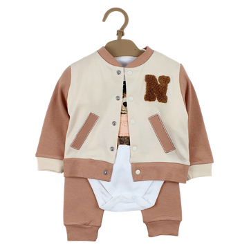 Set mit Teddybär-Body für Jungen, beige, Simarik 2416-15425-1
