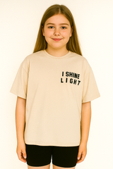 Katzen Oversize Bluse für Mädchen beige Meybiy 2419-12625-1