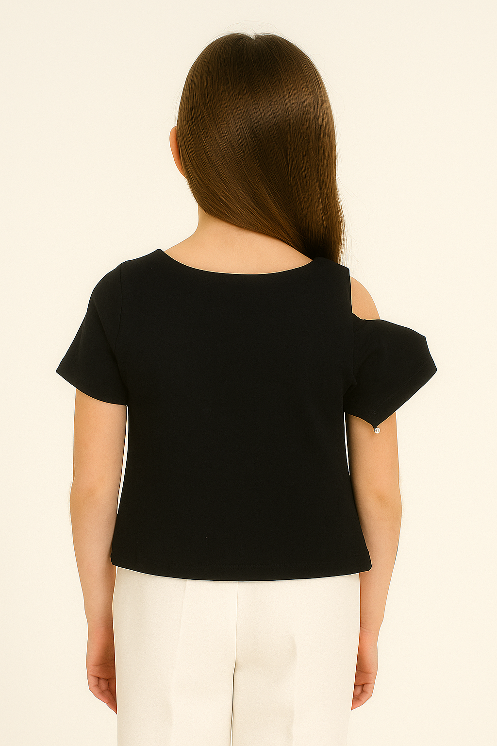 Schwarze Mädchenbluse mit Schleife Happy Star 2421-12625