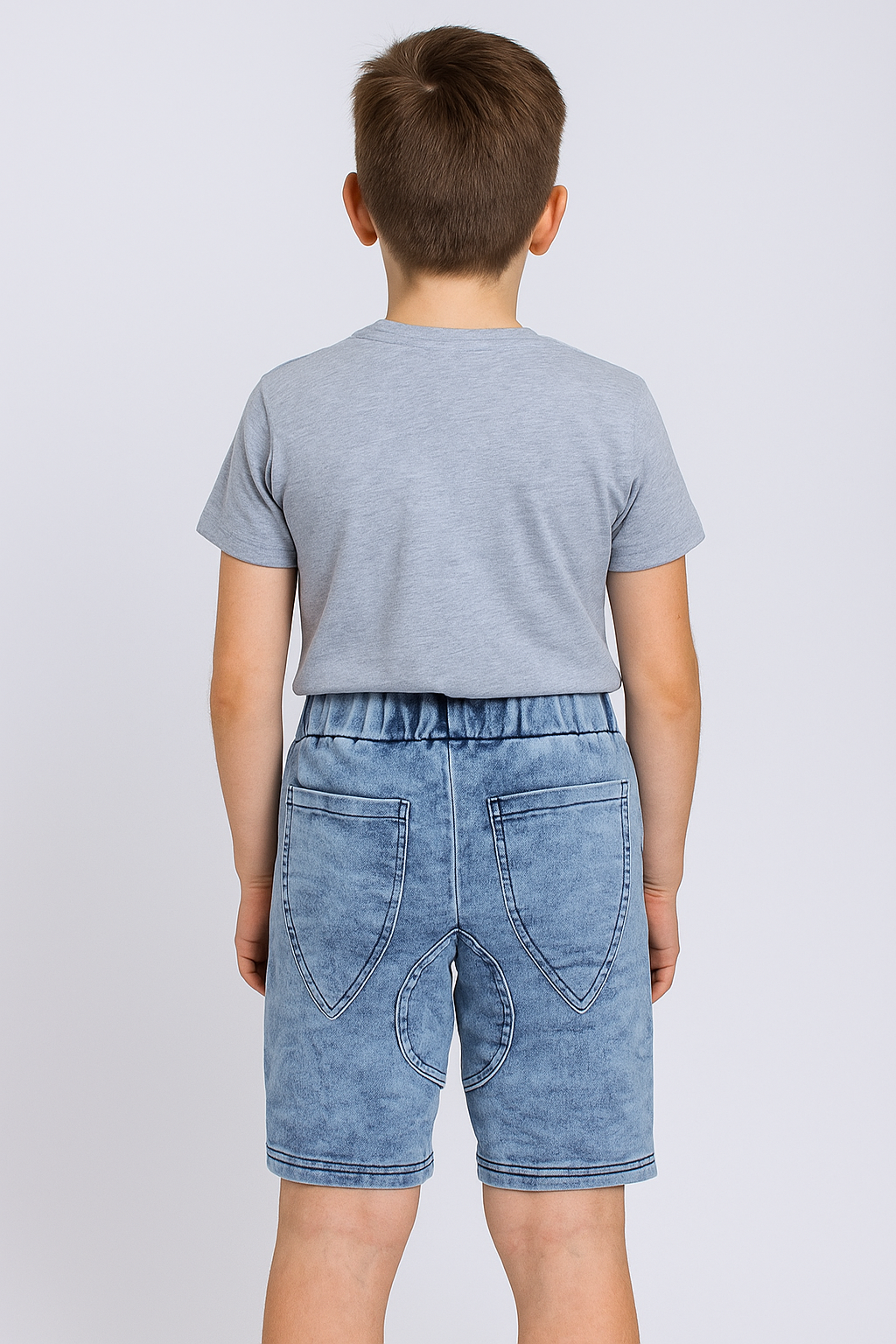 Weiche Jungen-Shorts, Jeansfarbe, Mimi, 2426-12625