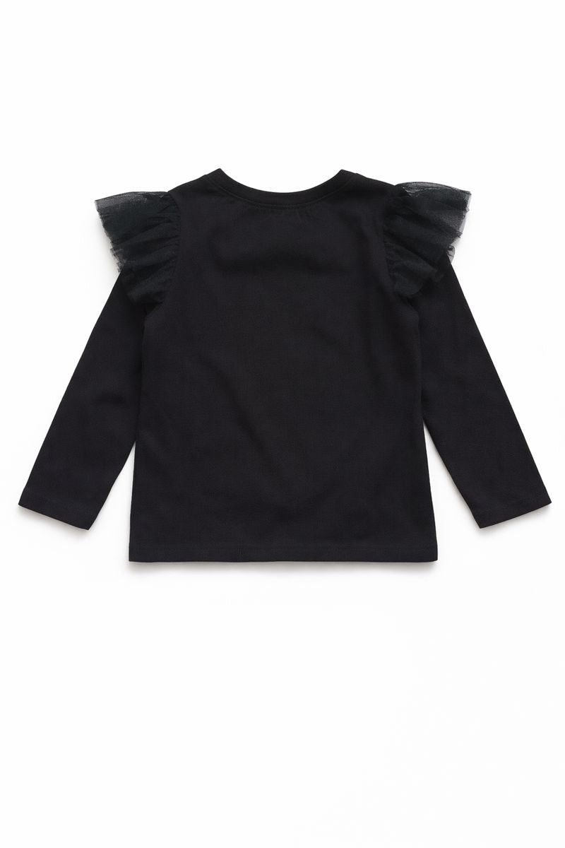 Bluzka serce dziewczęca czarna Mała Mi 2456-111225-13