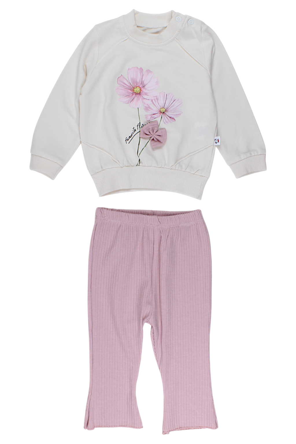 Mädchen-Set mit Schlaghose in Puderrosa, Anilco Baby 2503-27825