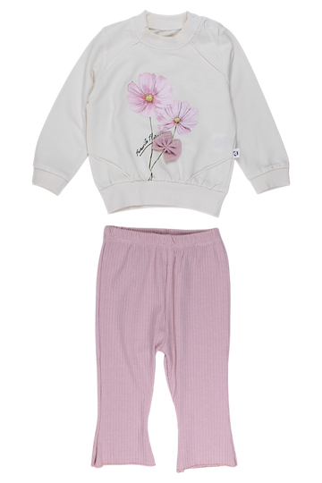 Mädchen-Set mit Schlaghose in Puderrosa, Anilco Baby 2503-27825