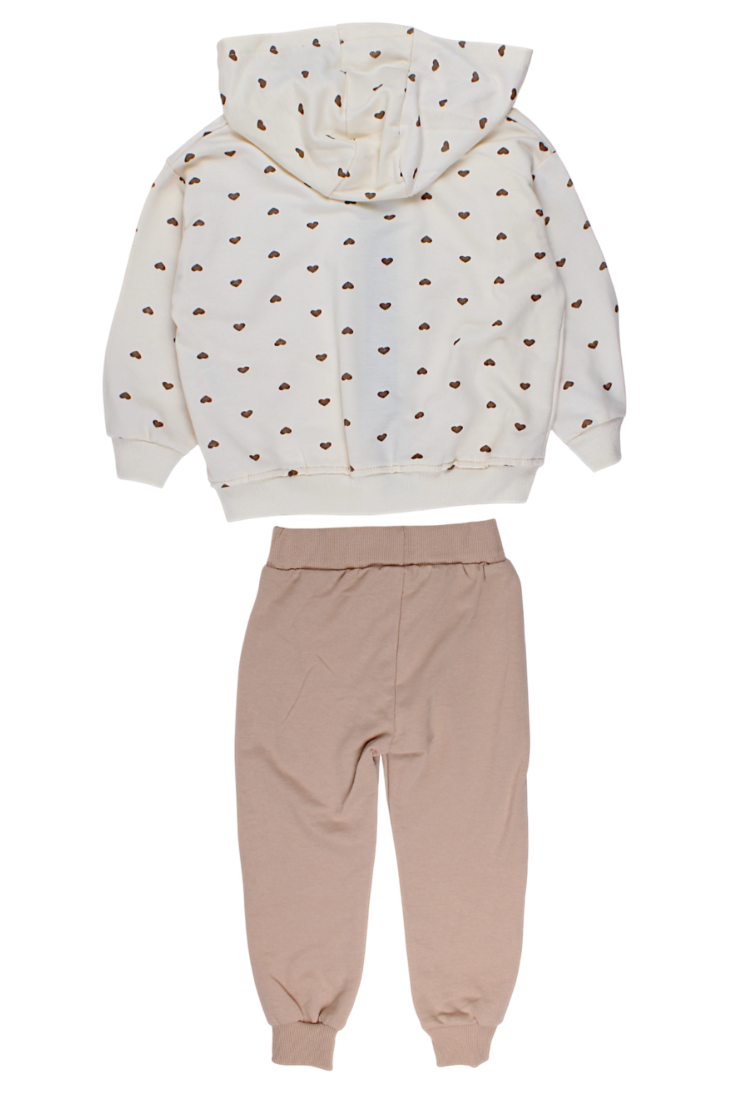 Mädchen-Trainingsanzug mit Herzchenmuster, Vanille, Mybella 259257-28825