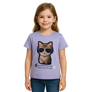 Kätzchenbluse mit Diode für Mädchen, lila, Pampella 2605-30525-29