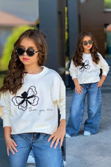 Blaues Bam Bam Jeans-Set mit Sweatshirt für Mädchen 2606-27825-26
