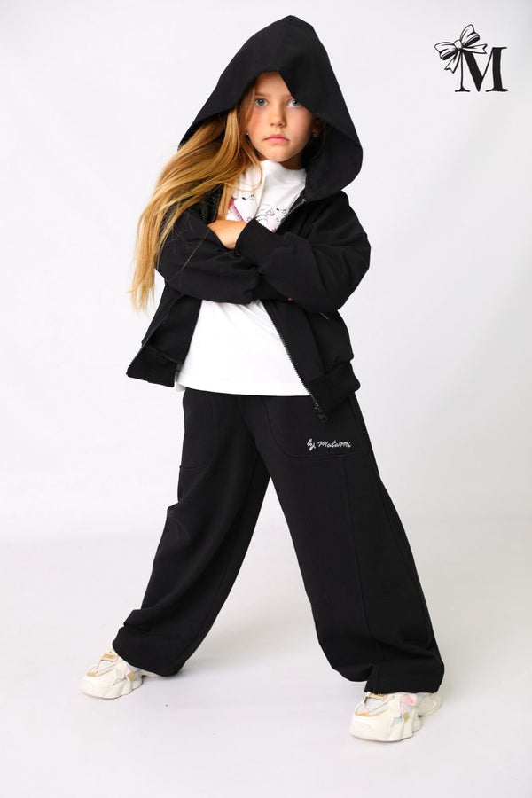 Bluza ze skrzydłami dziewczęca czarna MałaMi 2788-31726