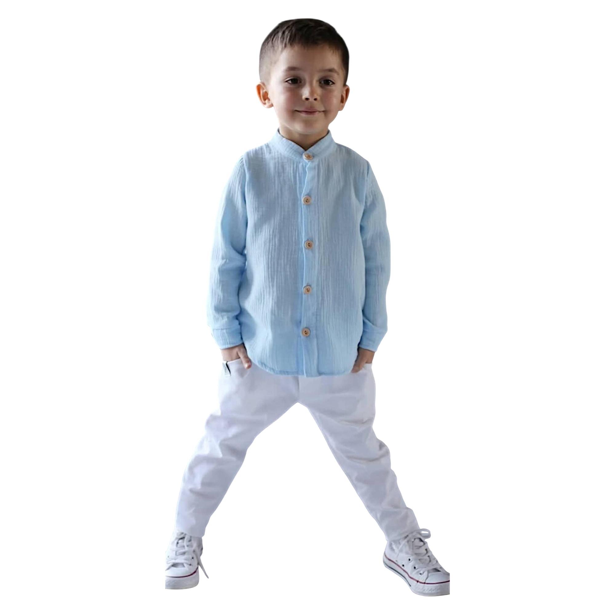Musselin-Shirt für Jungen, Blau Royal Kids 2822-6525-35