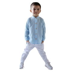 Musselin-Shirt für Jungen, Blau Royal Kids 2822-6525-35