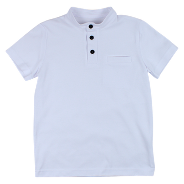 Lacoste Jungen weißes T-Shirt mit Stehkragen Mimi 2825-6525