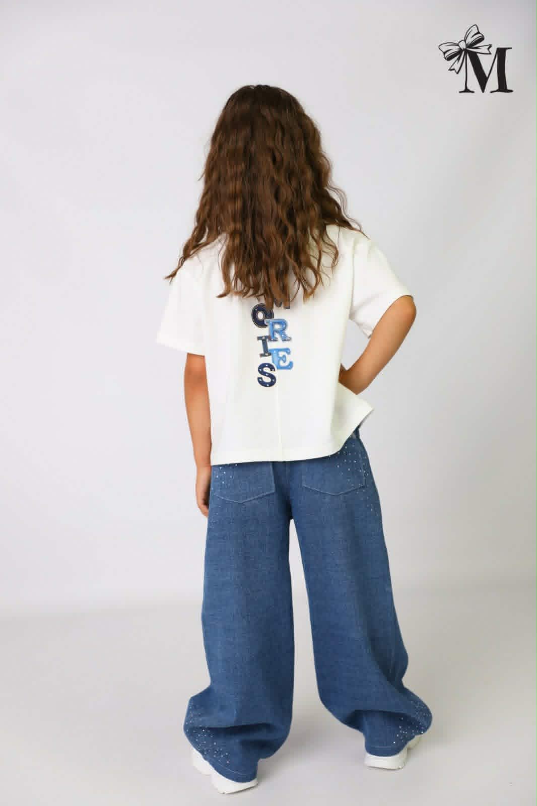 Bluzka oversize dziewczęca kremowa MałaMi 2855-24626-28