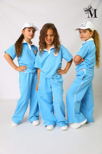 Bluzka polo dziewczęca niebieska MałaMi 2859-24626