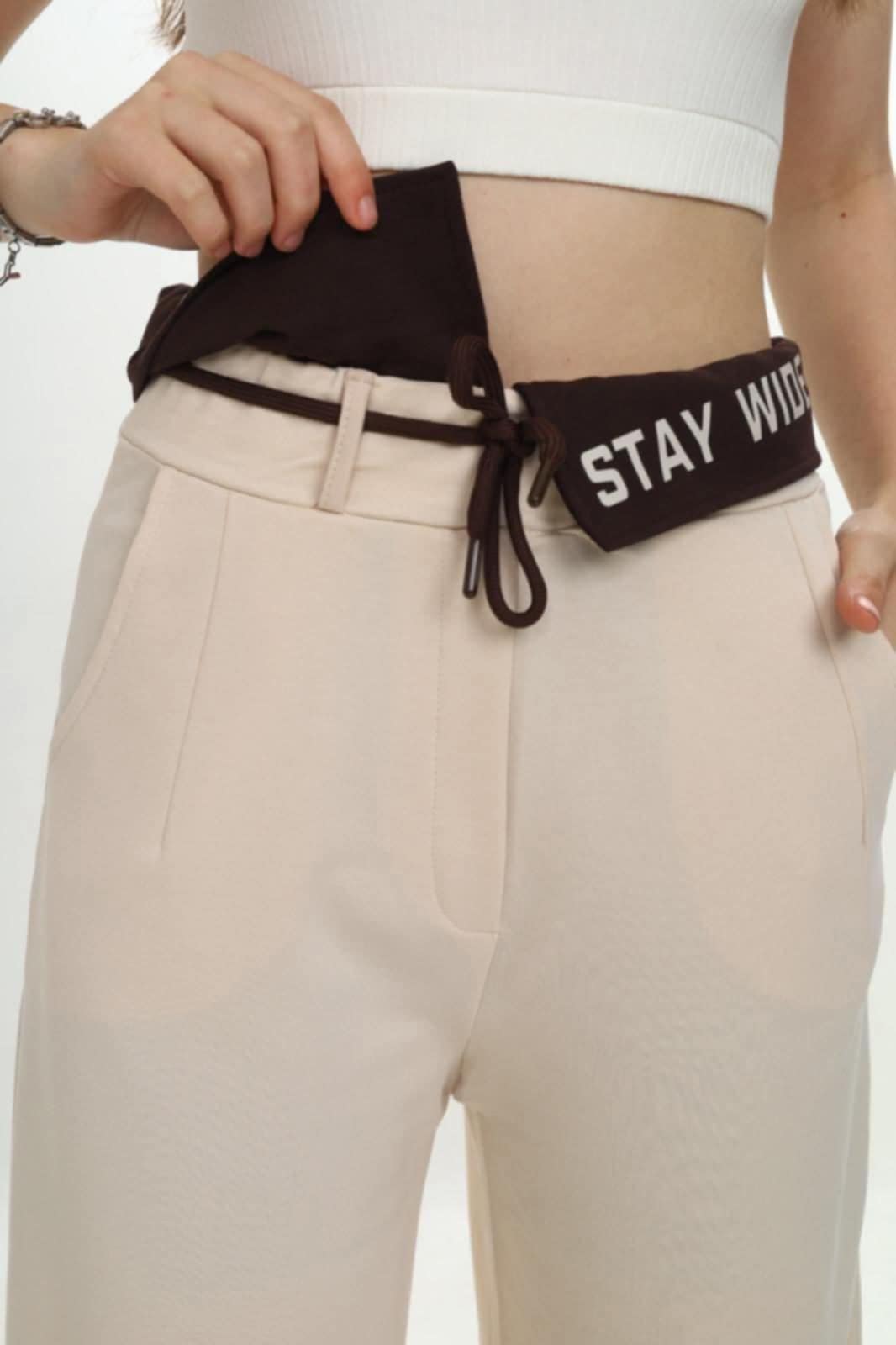 Mädchen-Baumwoll-Jogginghose, beige, VizViz 291-23725-1